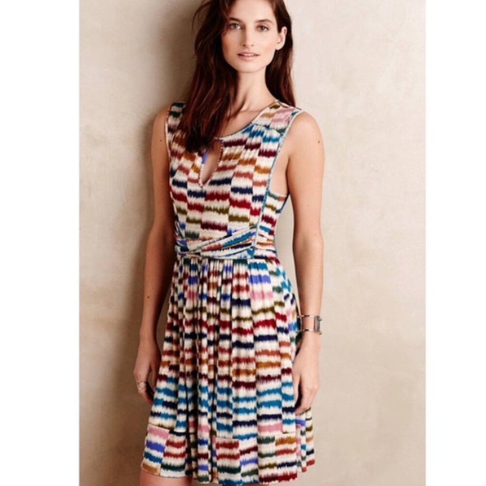 Anthropologie Maeve Sennebec multicolor jersey knit sleeveless dress S